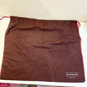 Coach Chocolate Brown Dusty Bag with Red Trim